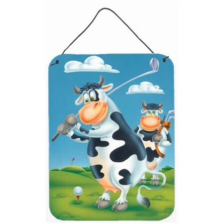 Carolines Treasures Cow Playing Golf Wall or Door Hanging Prints APH0535DS1216